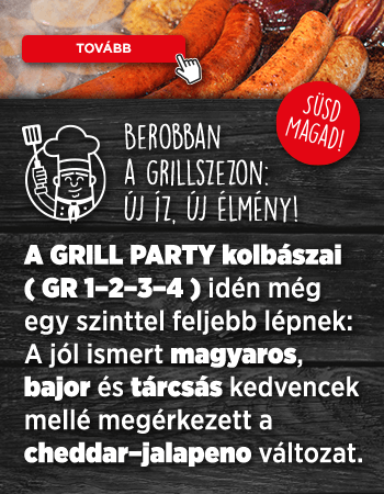 Süsd magad a grill party finomságait! 4 féle grillkolbász - GR1,2,3,4 kód