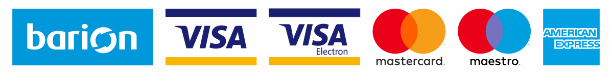 Barion: Visa, Visa Electron, Mastercard, Mastro, American Express